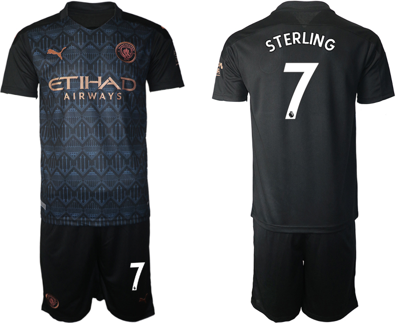 Men 2020-2021 club Manchester City away #7 black Soccer Jerseys